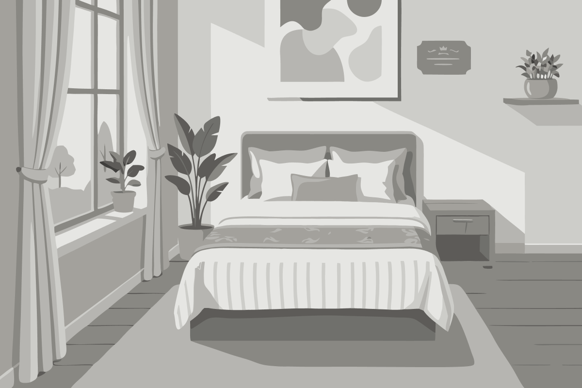 Habitación con cama extragrande.
